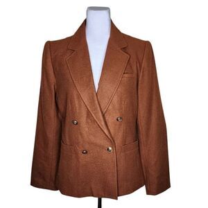 Vintage 70s WIncrest Double Breasted Preppy Jacket Blazer Womens 7 Brown